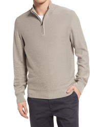 Billy Reid Gart Dye Half Zip Sweater In Light Grey At Nordstrom
