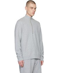 Sunspel Gray Half Zip Sweatshirt