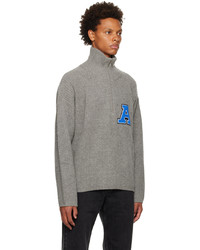 Axel Arigato Gray Team Half Zip Sweater