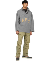 Fear Of God Grey Abc Pullover Zip Up Sweater