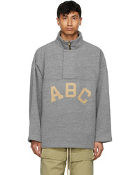 Fear Of God Grey Abc Pullover Zip Up Sweater