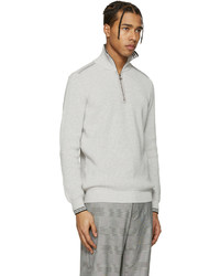 Lanvin Grey Half Zip Sweater