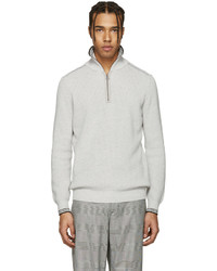 Lanvin Grey Half Zip Sweater