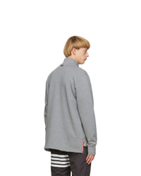 Thom Browne Grey Intarsia 4 Bar Sweatshirt