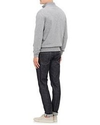 Barneys New York Half Zip Sweater Grey