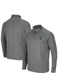 Colosseum Heathered Charcoal Michigan State Spartans Robert Raglan Quarter Zip Jacket In Heather Charcoal At Nordstrom