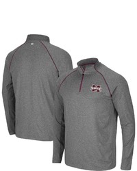 Colosseum Heathered Charcoal Mississippi State Bulldogs Robert Raglan Quarter Zip Jacket In Heather Charcoal At Nordstrom