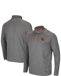 Colosseum Heathered Charcoal Oregon State Beavers Robert Raglan Quarter Zip Jacket In Heather Charcoal At Nordstrom
