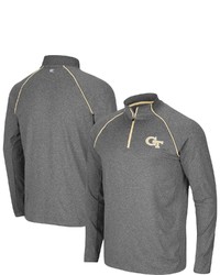 Colosseum Heathered Charcoal Tech Yellow Jackets Robert Raglan Quarter Zip Jacket In Heather Charcoal At Nordstrom