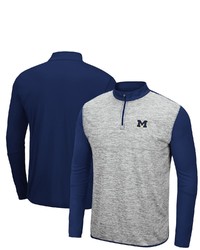 Colosseum Heathered Graynavy Michigan Wolverines Prospect Quarter Zip Jacket In Heather Gray At Nordstrom