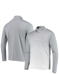 Antigua Heathered Graywhite Houston Oilers Throwback Cycle Quarter Zip Jacket In Heather Gray At Nordstrom