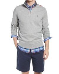 Polo Ralph Lauren Lux Heathered Quarter Zip Pullover In Andover Heather At Nordstrom
