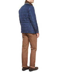Peter Millar Melange Fleece Quarter Zip Sweater Charcoal