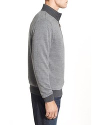 Brooks Brothers Merino Wool Birds Eye Half Zip Sweater