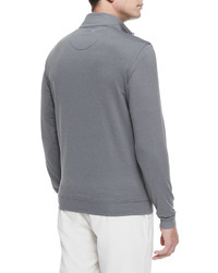 Peter Millar Perth Quarter Zip Sweater Gray