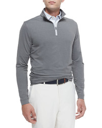 Peter Millar Perth Quarter Zip Sweater Gray