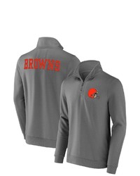 NFL X DARIUS RUCKE R Collection By Fanatics Gray Cleveland Browns Tri Blend Quarter Zip Sweatshirt
