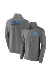 NFL X DARIUS RUCKE R Collection By Fanatics Gray Detroit Lions Tri Blend Quarter Zip Sweatshirt