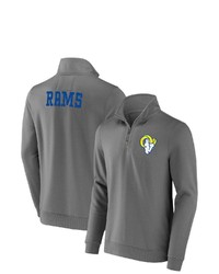 NFL X DARIUS RUCKE R Collection By Fanatics Gray Los Angeles Rams Tri Blend Quarter Zip Sweatshirt