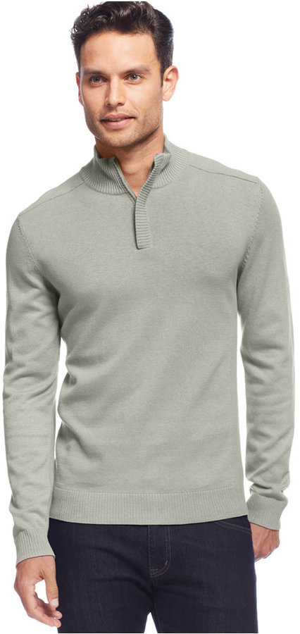 Alfani Solid Quarter Zip Sweater, $69 | Macy's | Lookastic