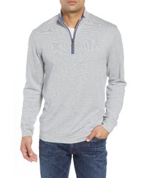 johnnie-O Sully Quarter Zip Pullover In Light Grey At Nordstrom