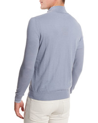 Loro Piana Super Light Cashmere Half Zip Sweater Stone Jeans