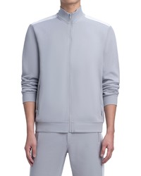 Bugatchi Comfort Cotton Blend Full Zip Sweatshirt In Platinum At Nordstrom
