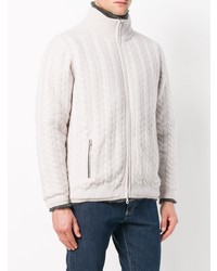 N.Peal Fur Lined Cable Cardigan