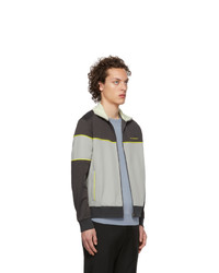 Givenchy Grey And Yellow Zip Up Sweater