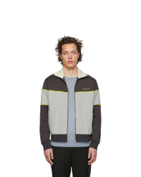 Givenchy Grey And Yellow Zip Up Sweater
