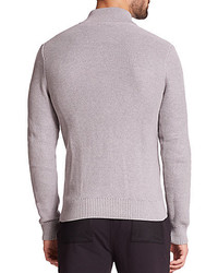 Michael Kors Michl Kors Tuckstitch Cotton Zip Front Sweater
