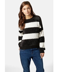 Horizontal Striped Cable Sweater