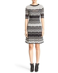 Horizontal Striped Fit and Flare Dress