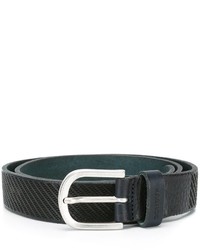 Horizontal Striped Leather Belt
