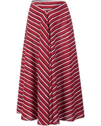 Horizontal Striped Silk Skirt