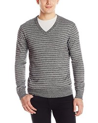 Horizontal Striped V-neck Sweater