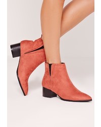 Missguided Pointed Toe Ankle Boots Pink