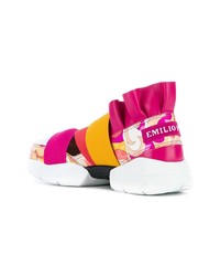 Emilio Pucci Colour Block Slip On Sneakers