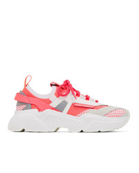 Dolce And Gabbana Pink Stretch Mesh Daymaster Sneakers