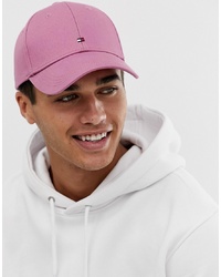 Tommy Hilfiger Baseball Cap With Small Flag Logo In Purple