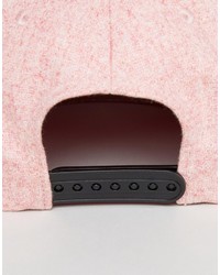 Asos Snapback Cap In Pink Textured Fabric