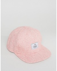 Asos Snapback Cap In Pink Textured Fabric