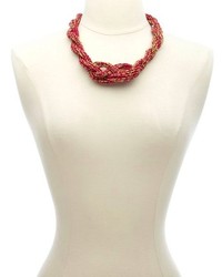Charlotte Russe Two Tone Braided Knotted Beaded Collar Necklace