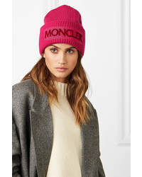 Moncler Flocked Med Ribbed Wool Beanie