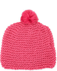 Hat Attack Knit Scully Pom Pom Hat Pink