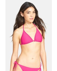 BP. Undercover Braided Triangle Bikini Top Carmine Pink X Small