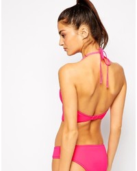 Asos Collection Neoprene Halter Crop Bikini Top
