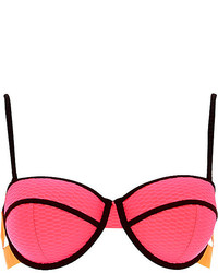 River Island Pink Piping Bustier Bikini Top