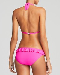 Ralph Lauren Blue Label Ruffle Solids Halter Bikini Top