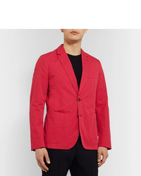 Paul Smith Red Soho Slim Fit Unstructured Cotton Blazer